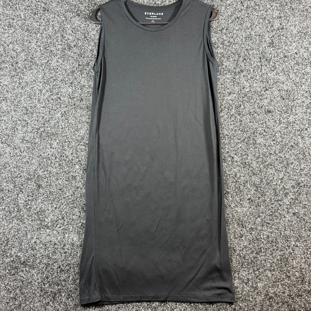 Everlane Black Sleeveless Tank Dress 100% Lyocell Crew Neck Small